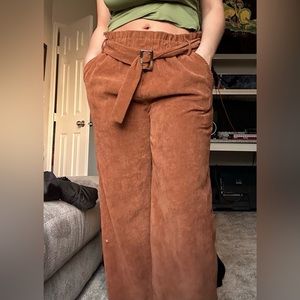 Wide leg corduroy pants